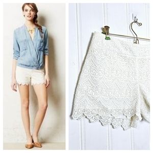Anthropologie Shorts Womens Size 4 Elevenses White Lace Shorts Summer Dressy